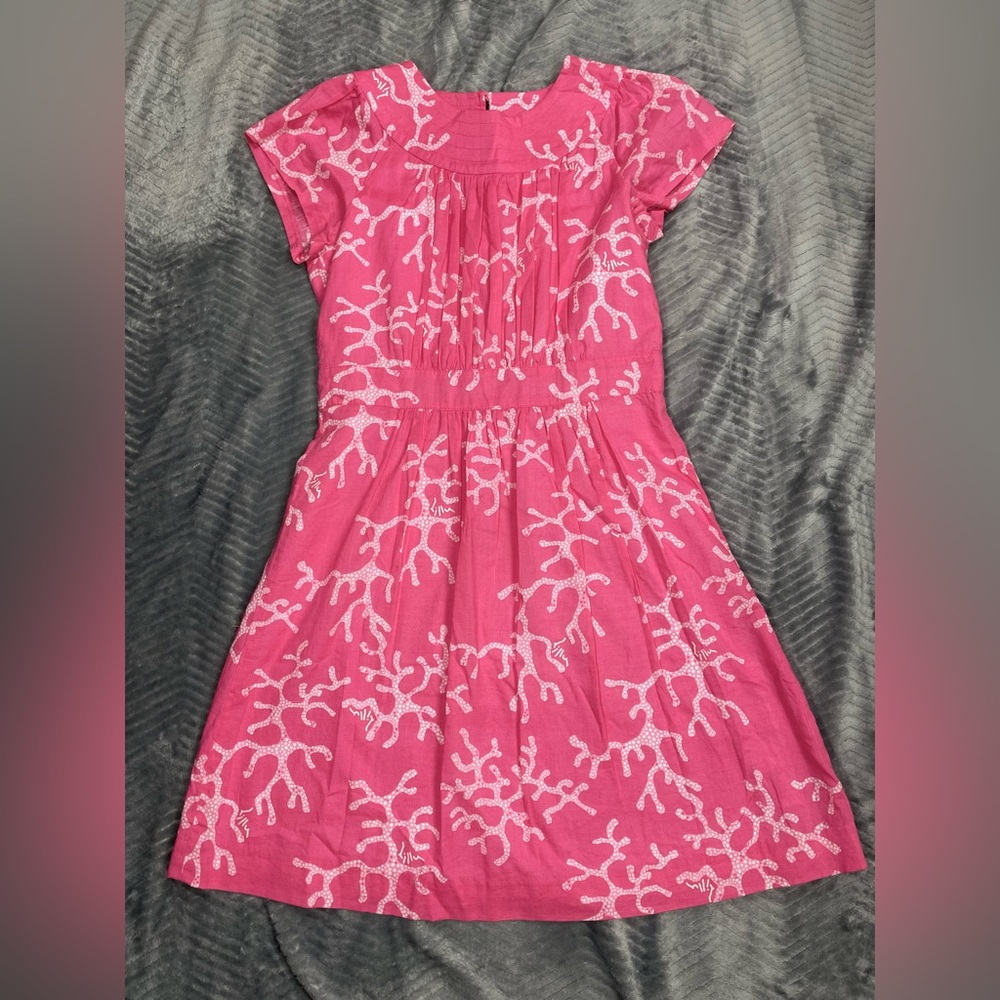 Girls Lilly Pulitzer Pink Coral Print Dress 12